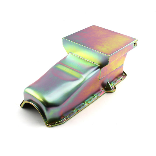 Cárter de aceite trasero de arrastre Chevy SBC 350, 2 piezas, 1980-85, lado de marcha, 7 cuartos [zinc]