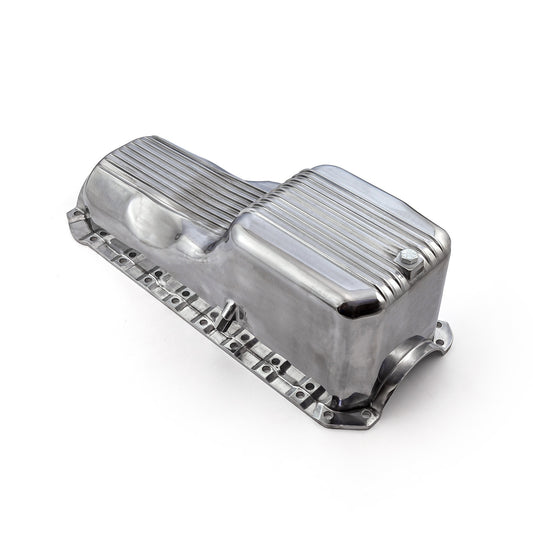 Cárter de aceite de aluminio con aletas pulidas para Chevy BBC 454, 2 piezas, 4.ª generación, 1965-1990