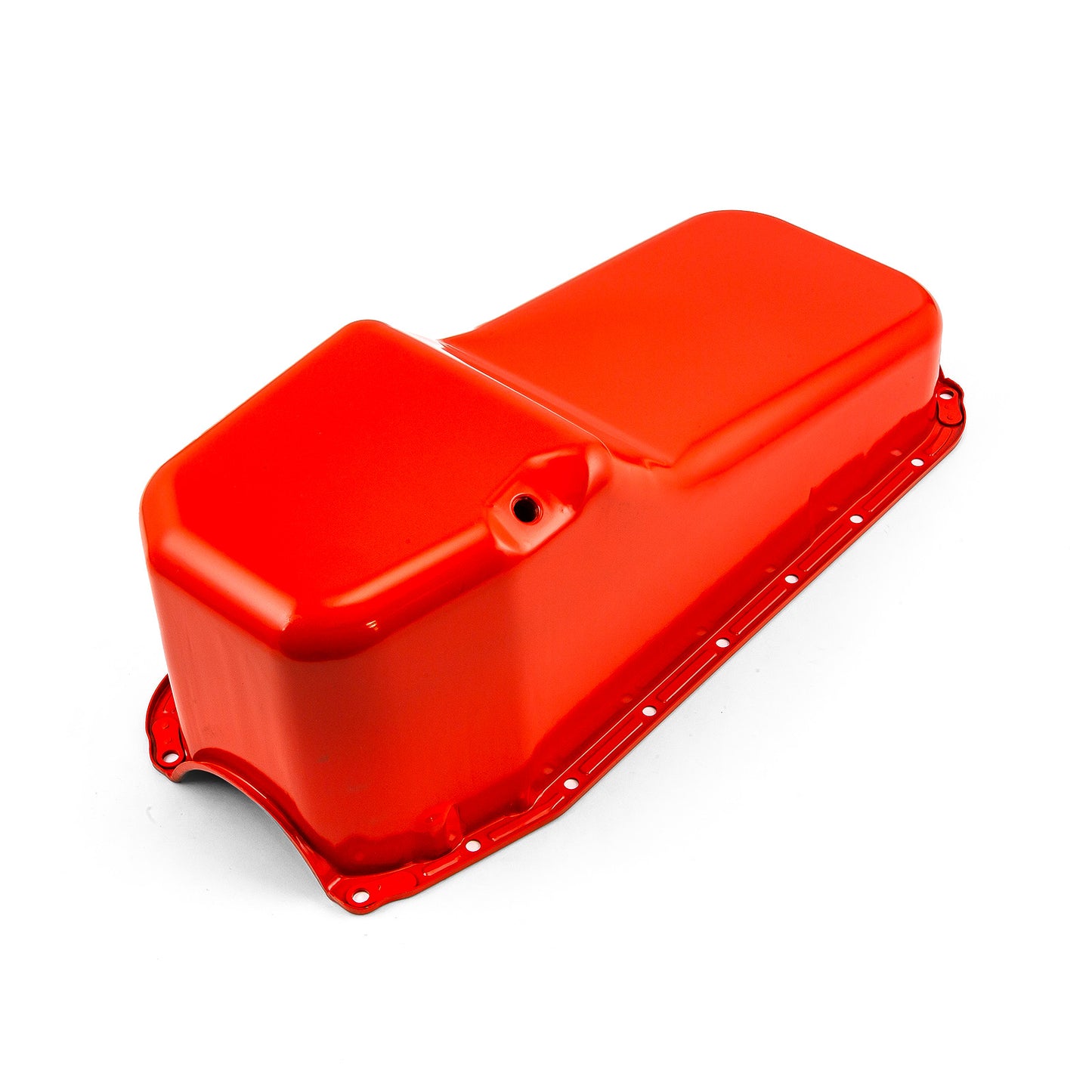 Cárter de aceite de repuesto para Chevy SBC 350 (2 piezas, 1980-85, lado de la transmisión) [naranja]