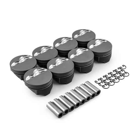 Pistones de pistón plano con revestimiento para Chevy SBC 383 ci, 6,0", 4,03", 1,10" y 0,927"