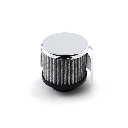 Chrome Valve Cover Filter Breather - w/Hood (1 1/2" Clamp On)