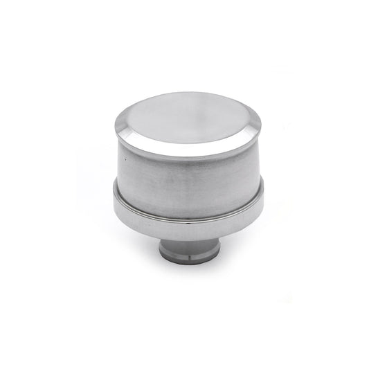 Respiradero con tapa de válvula lisa de aluminio pulido (cuello de 1")