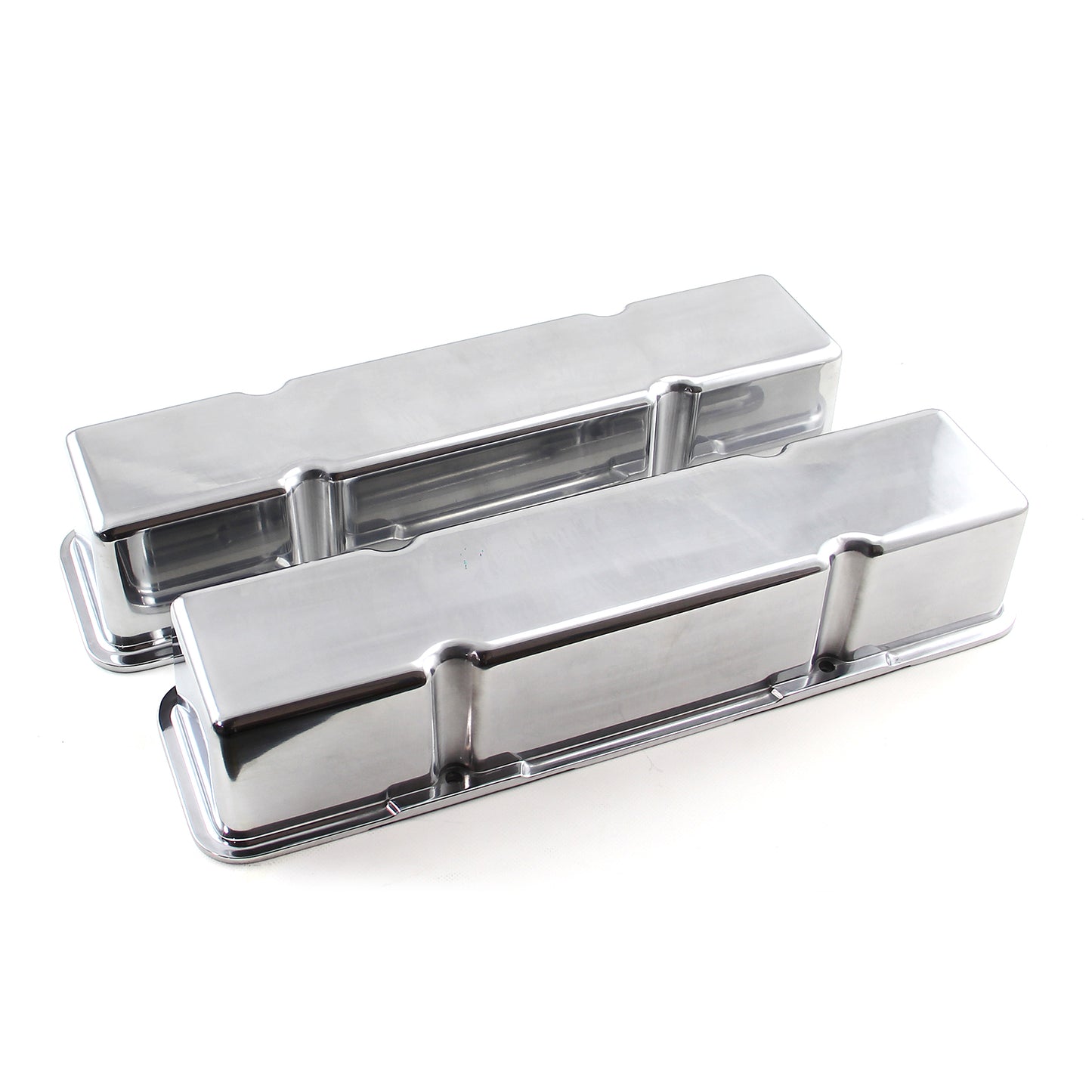 Tapa de válvulas de aluminio lisa Chevy SBC 350 - Alta sin orificio
