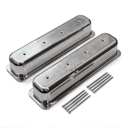 Tapa de válvula de aluminio pulido con perno central para Chevy SBC 350 - Alta sin orificio