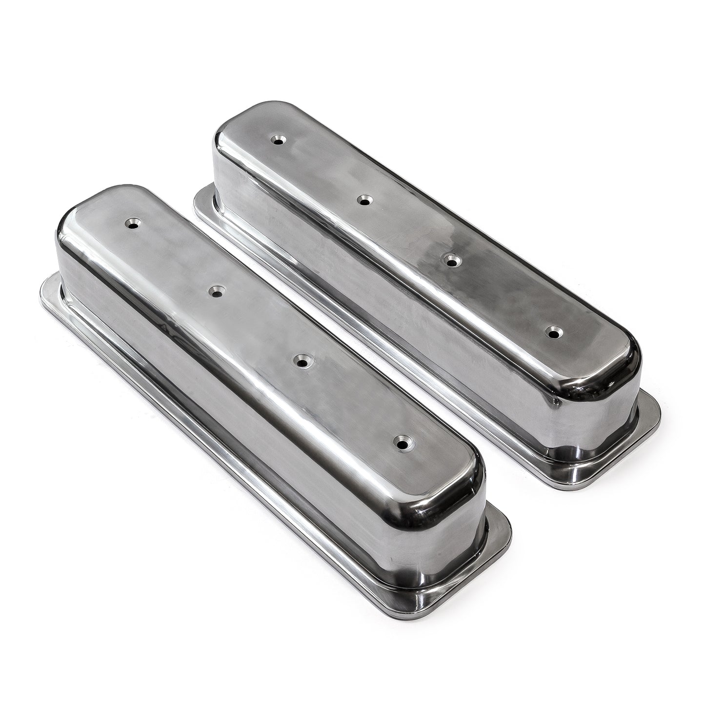 Tapa de válvula de aluminio pulido con perno central para Chevy SBC 350 - Alta sin orificio