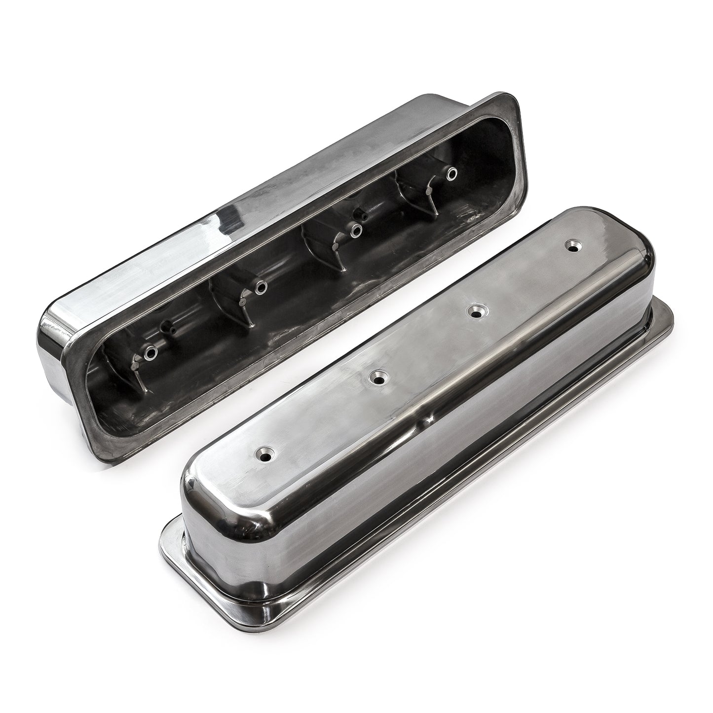 Tapa de válvula de aluminio pulido con perno central para Chevy SBC 350 - Alta sin orificio