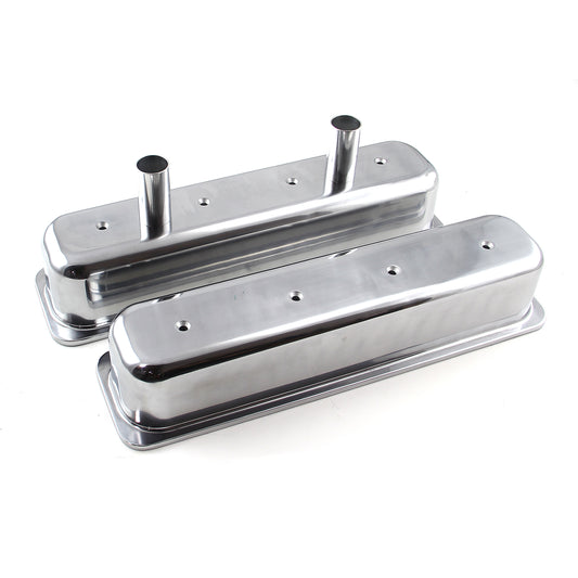 Tapa de válvula de aluminio pulido con perno central para Chevy SBC 350 Circle Track - Alta