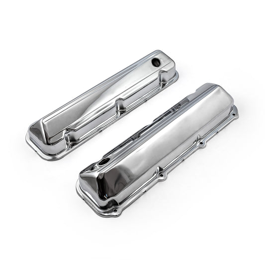 Tapas de válvulas de acero cromado Ford 429 460 de 3 1/2" de alto con orificio deflector