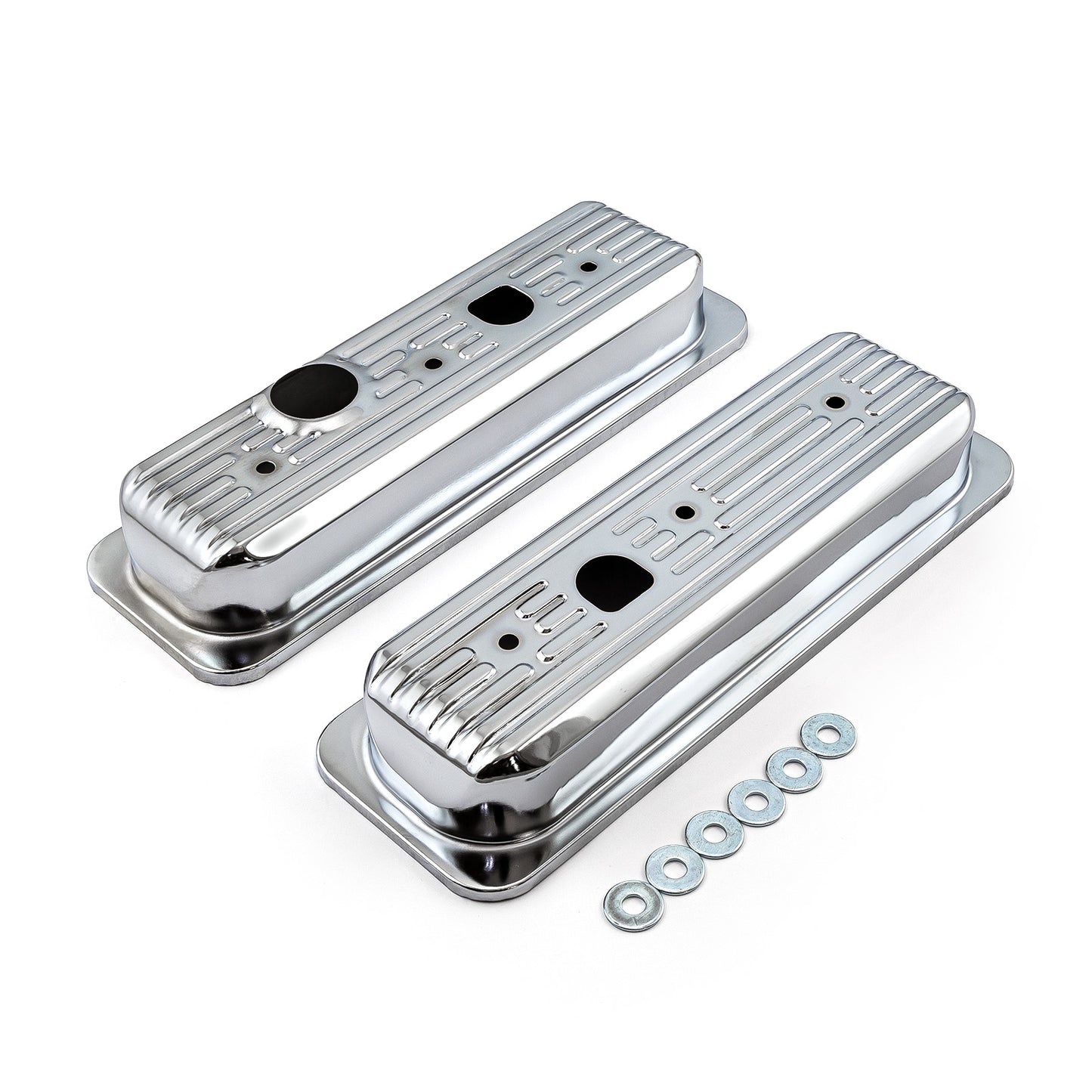 Tapa de válvula de acero cromado con perno central para Chevy 262 4.3L V6 - Corta con orificio para tapa de camioneta