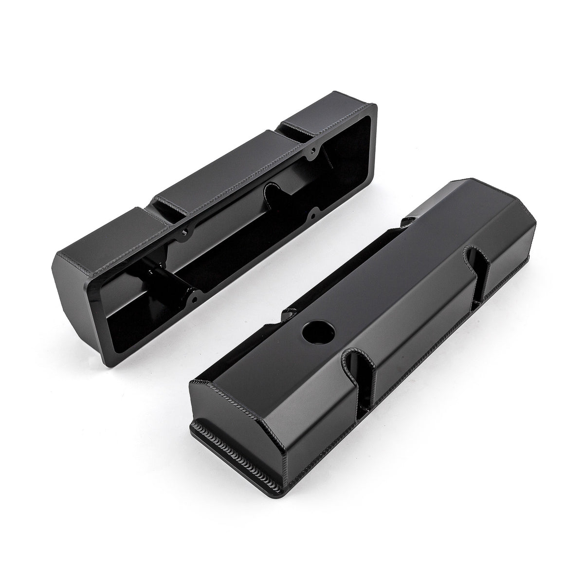 Tapas de válvulas fabricadas para Chevy SBC 350, negras, altas, con orificio