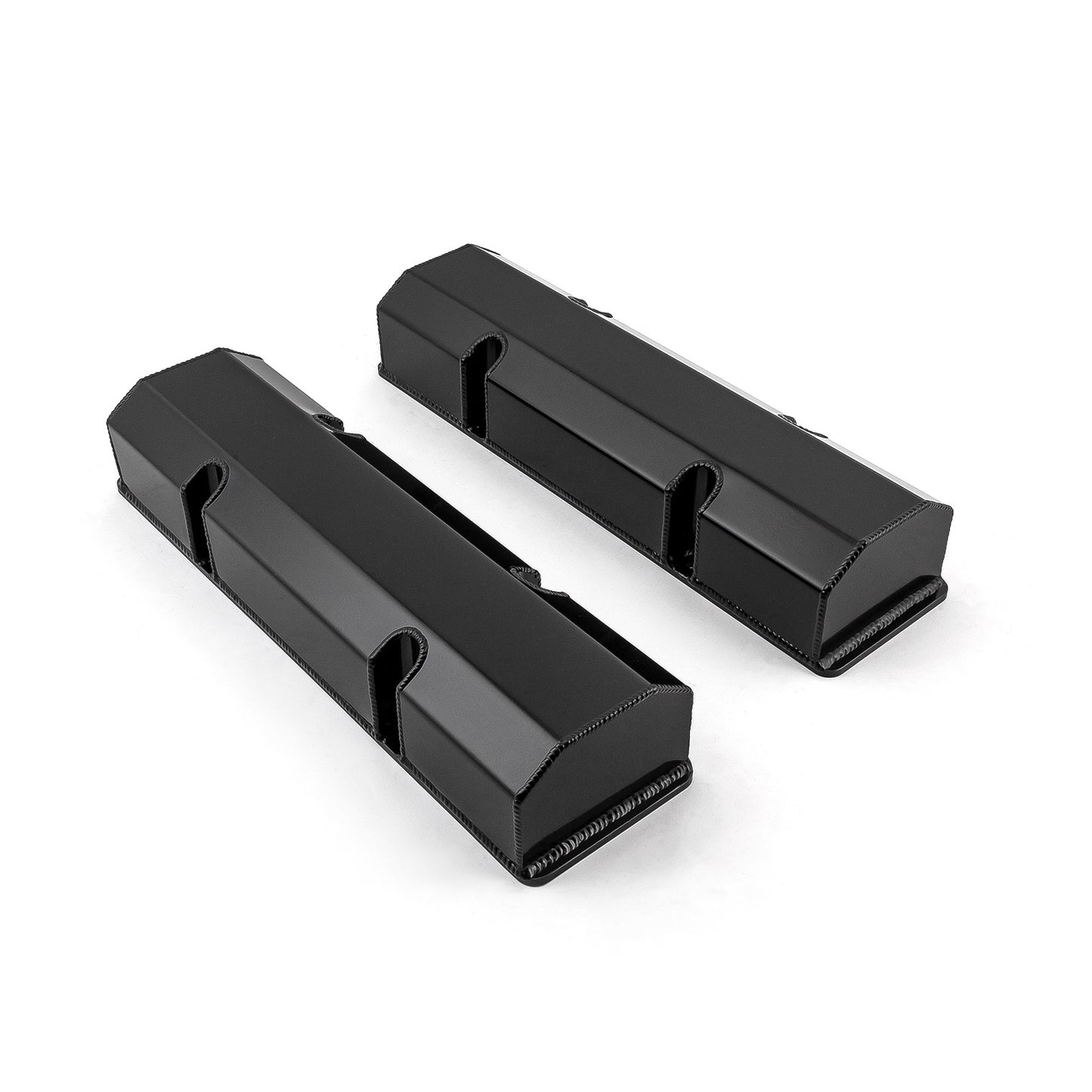 Tapas de válvulas fabricadas para Chevy SBC 350, negras, altas, sin orificio