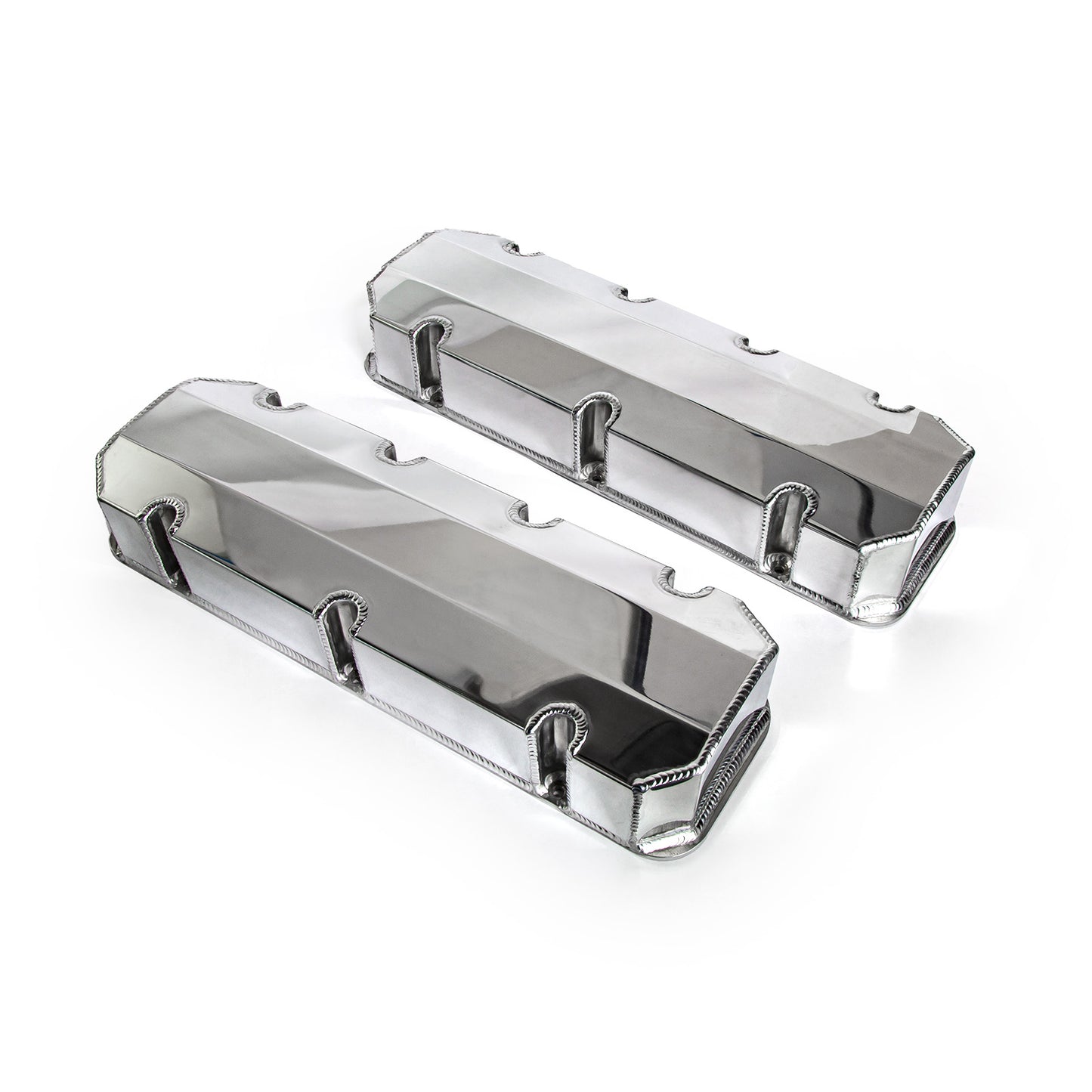 Tapas de válvulas fabricadas Chevy BBC 454 pulidas altas sin orificio