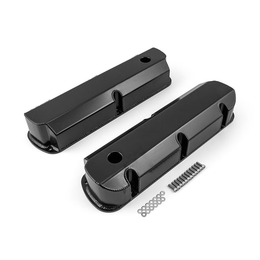 Tapas de válvulas fabricadas para Ford SB 289 302 351 Windsor, negras, altas, con orificio