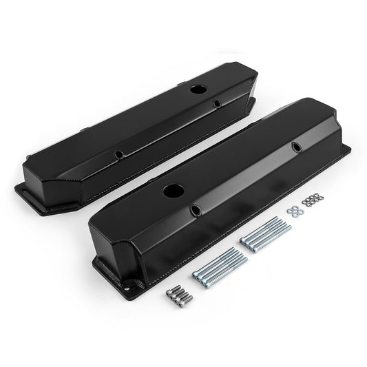 Tapas de válvulas fabricadas Mopar Chrysler BB 383 440 altas negras con orificio