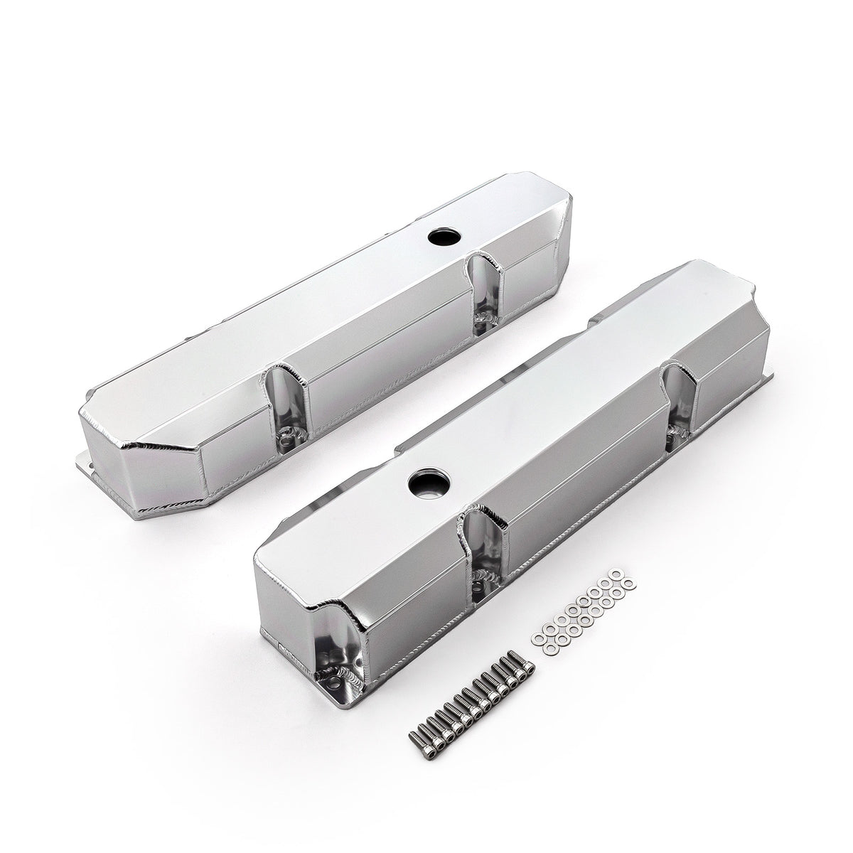 Mopar Chrysler BB 383 440 Anodized Fabricated Valve Covers - Tall w/ Hole
