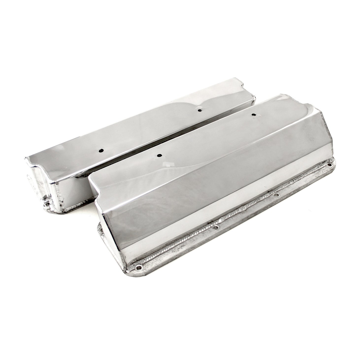 Ford 351C Cleveland Polished Fabricated Valve Covers Extra Tall w/o Hole