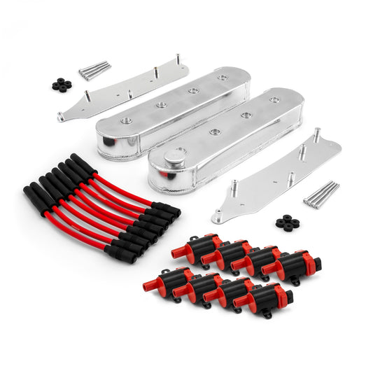 Kit combinado de cables y tapas de válvulas fabricadas para Chevy LS1, LS2, LS3, LS6 y LS7