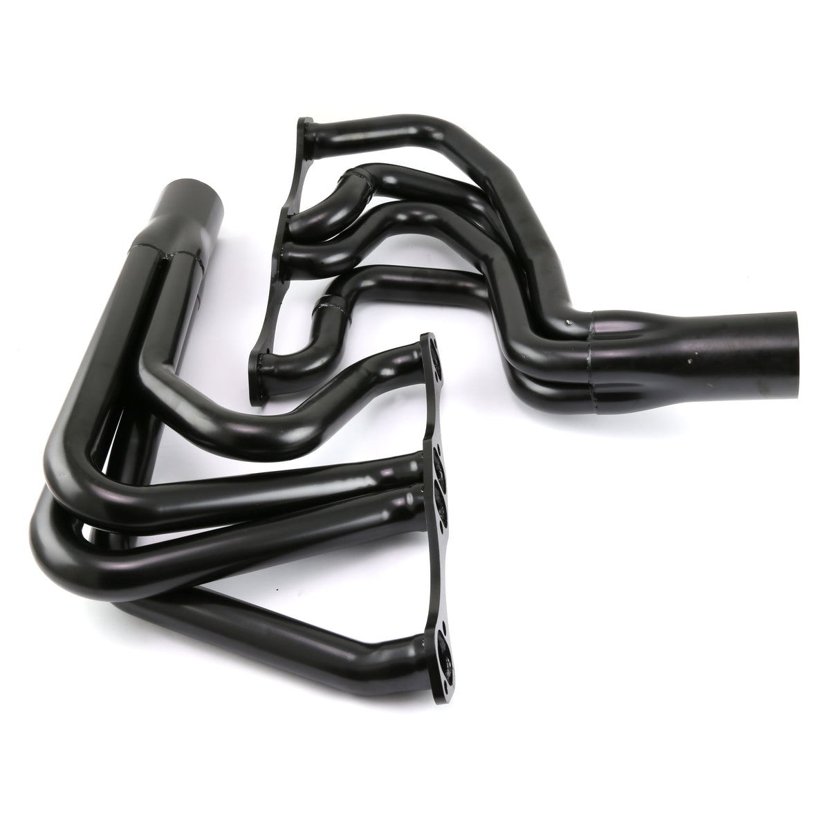 Colectores de escape de acero dulce modificados IMCA para Chevy SBC 350 - Negro