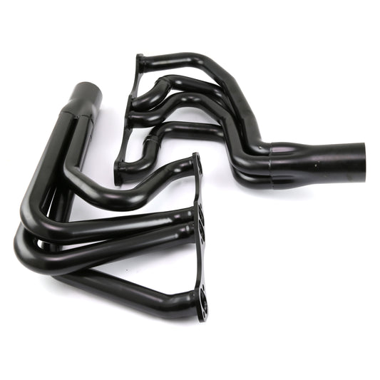 Colectores de escape de acero dulce modificados IMCA para Chevy SBC 350 - Negro