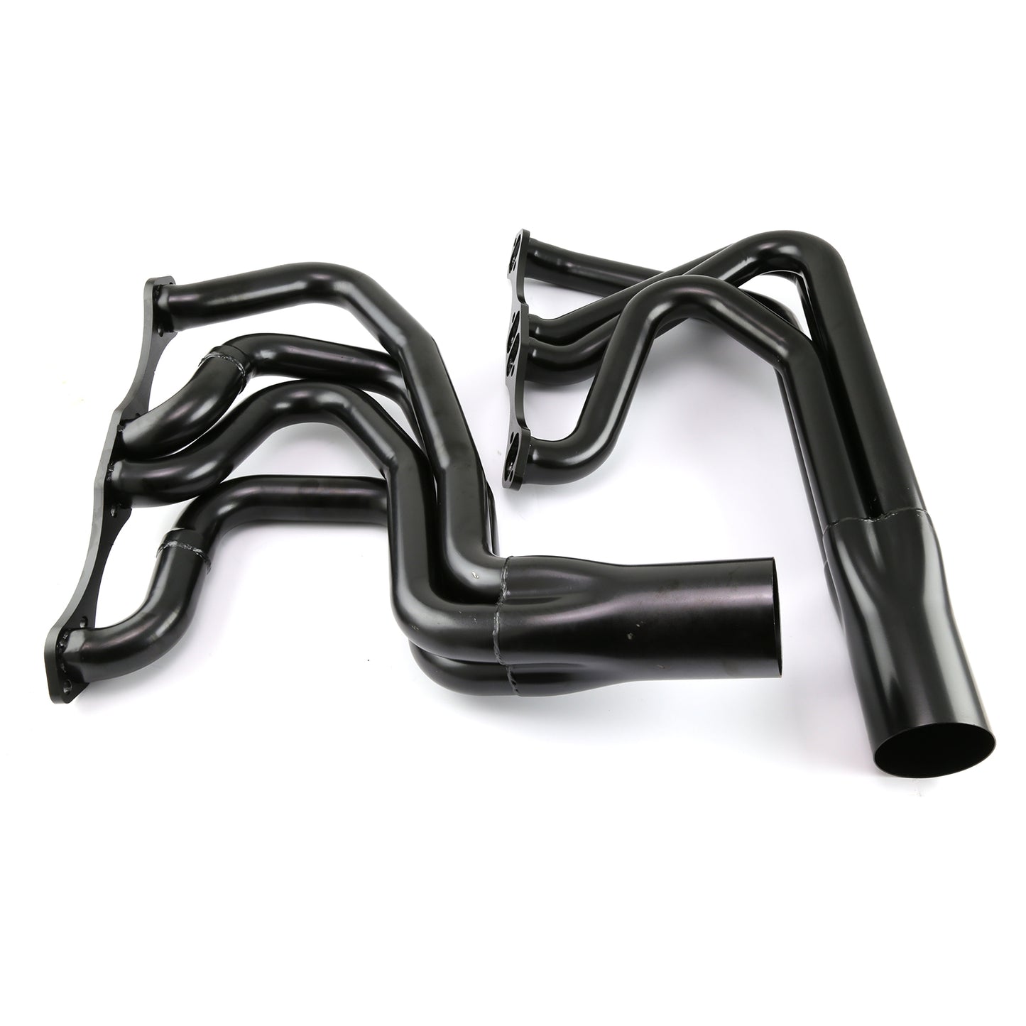 Colectores de escape de acero dulce modificados IMCA para Chevy SBC 350 - Negro