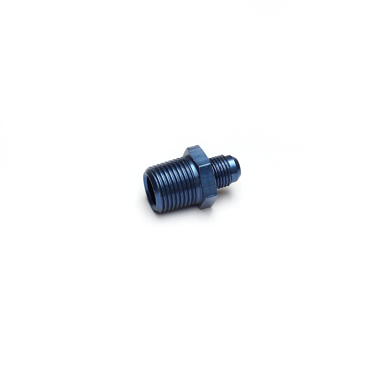 Adaptador de aluminio abocinado recto de 1/2" NPT a -6 AN macho