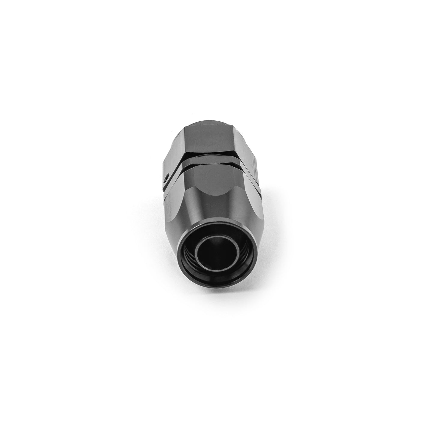 Accesorio de extremo de manguera giratorio recto -10 AN de aluminio anodizado negro