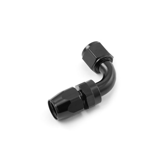 Accesorio de extremo de manguera giratorio de 90 grados -10 AN de aluminio anodizado negro