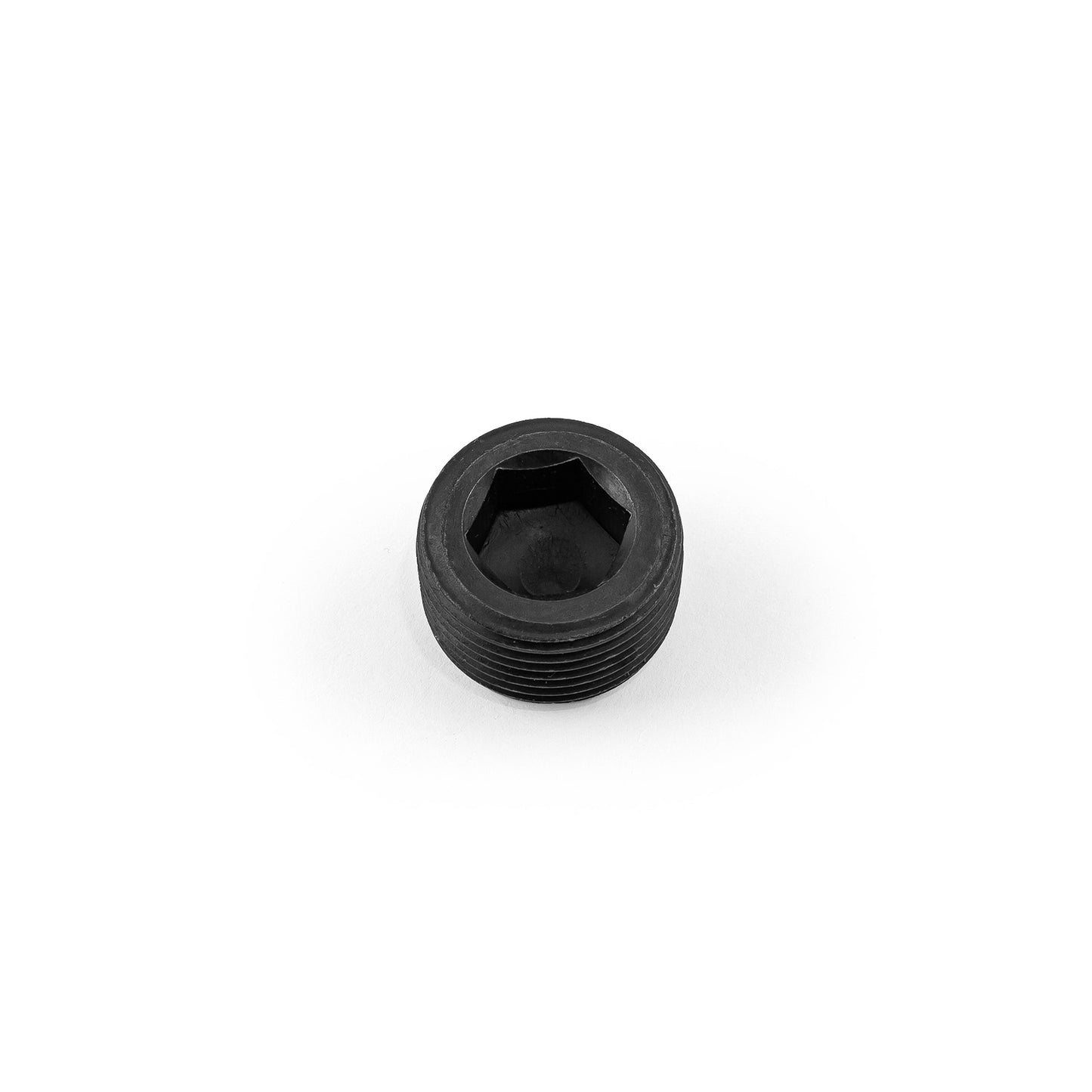 Accesorio de tapón de tubería con cabeza Allen interna de 1" NPT de aluminio anodizado negro