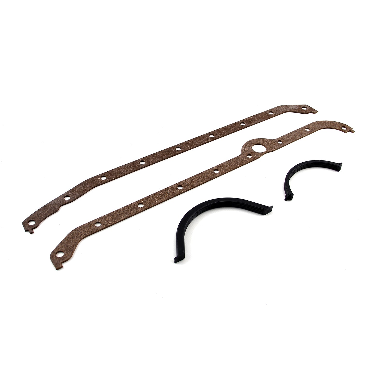 Juego de juntas de cárter de aceite de corcho de 4 piezas para Chevy SBC 350 (2 piezas, 1980-85, lado de la transmisión)
