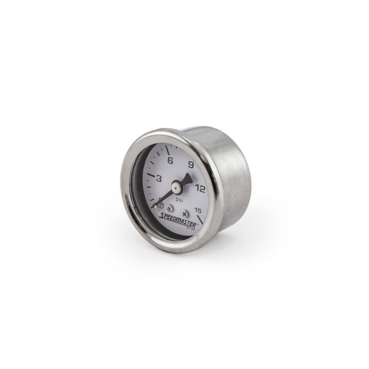 Manómetro de presión de combustible de 1-1/2" 0-15 psi (sin líquido)