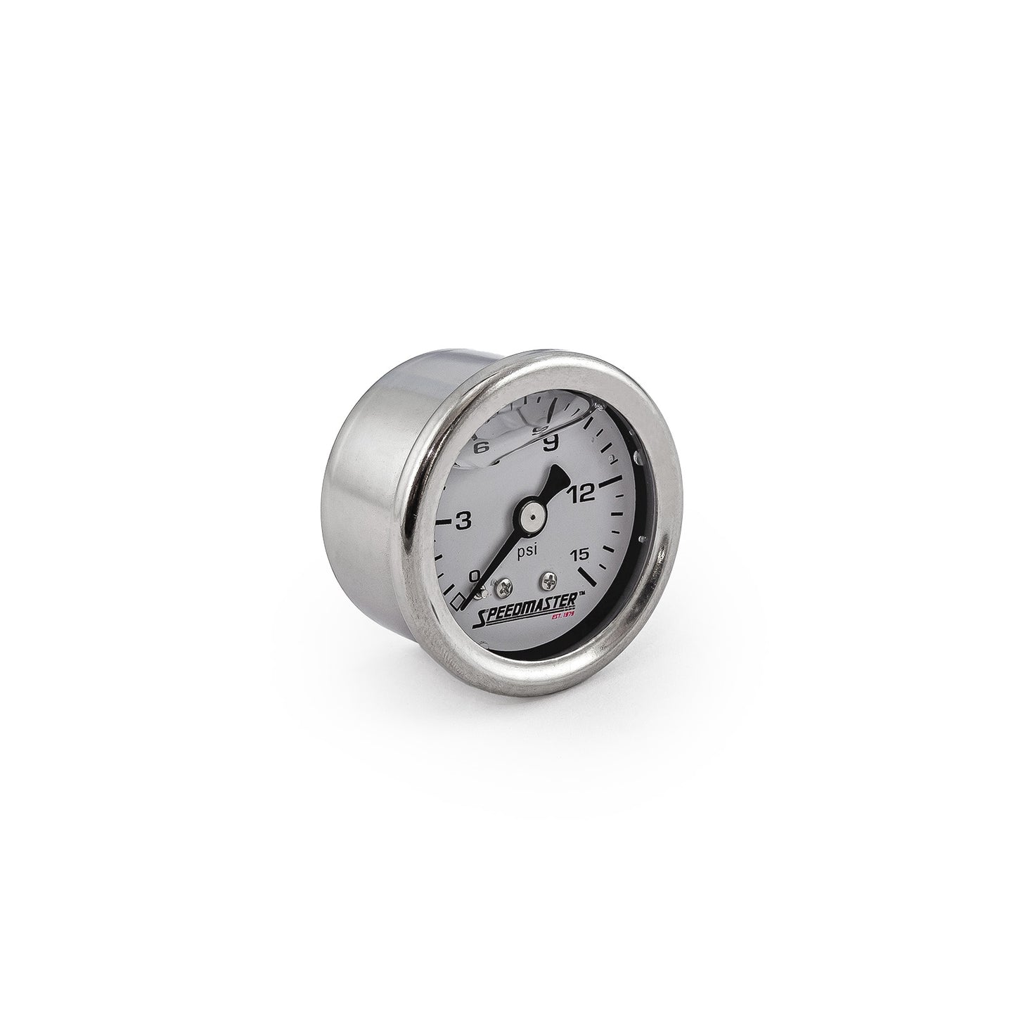 Manómetro de presión de combustible de 1-1/2" 0-15 psi lleno de líquido