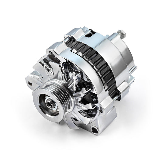 Alternador Universal GM 7861 CS130 Serpentine descentrado izquierdo de 130 A [Cromado]