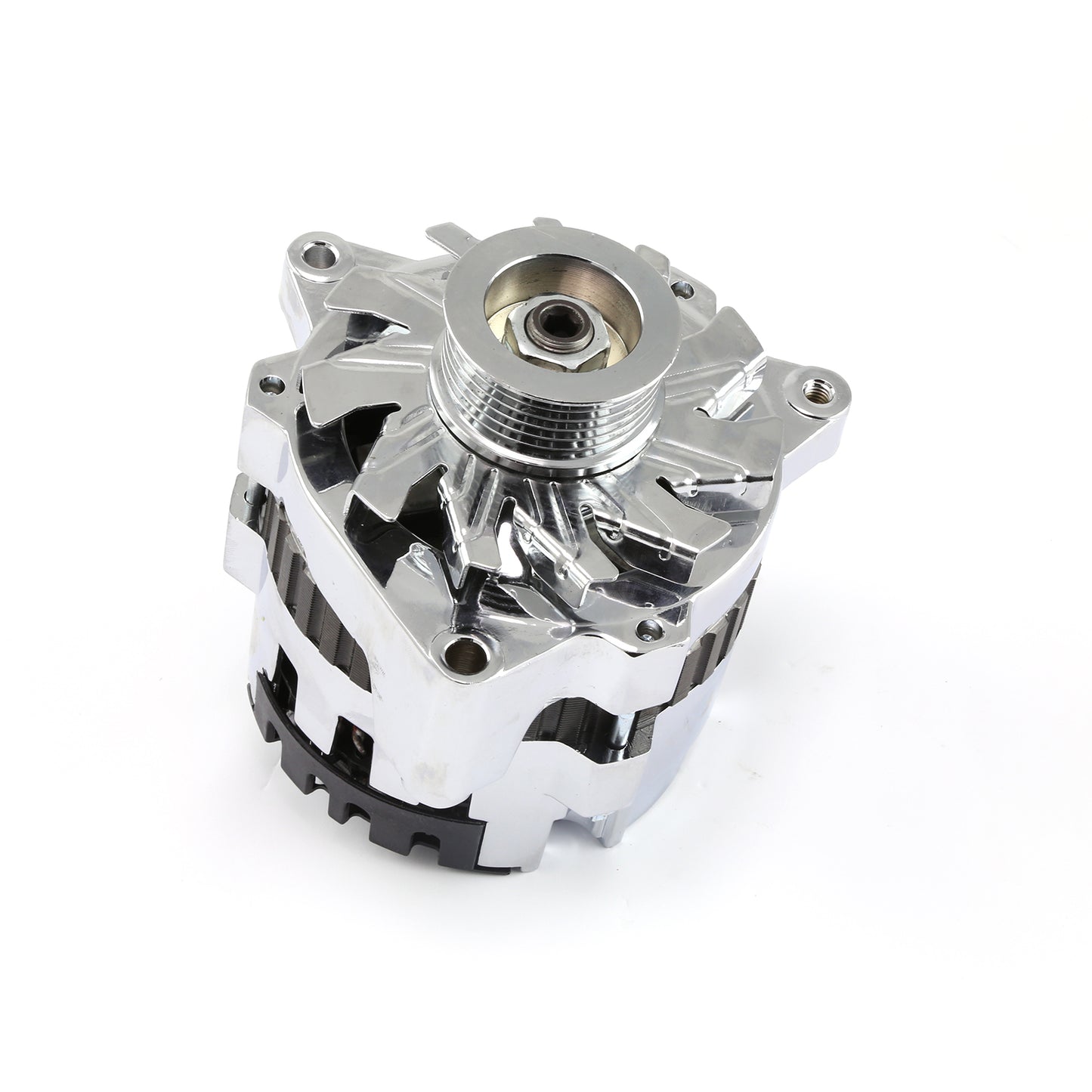 Chevy Buick Olds 7933-11 90 Amp High Output Serpentine Alternator [Chrome]