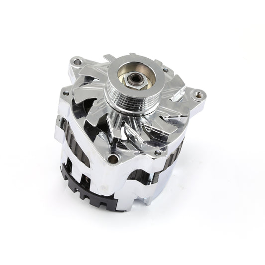 Chevy Buick Olds 7933-11 90 Amp High Output Serpentine Alternator [Chrome]