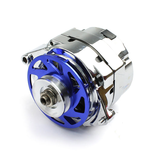 Alternador GM de 100 A con regulador interno de 1 cable y alto rendimiento con ventilador de palanquilla, color azul