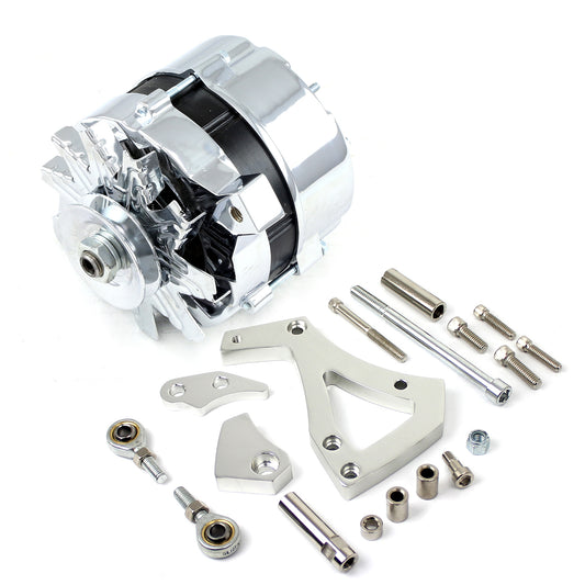 Kit de alternador y soporte de alto rendimiento con correa trapezoidal para Ford 302 351C Cleveland de 100 amperios