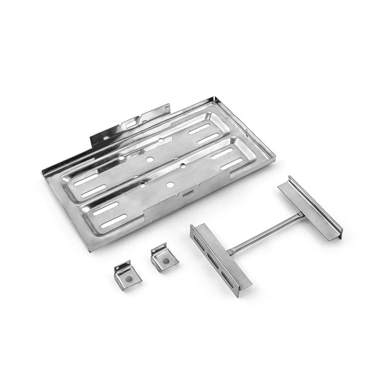 Bandeja de batería universal de acero inoxidable de 7,5" x 13,25" y sujeción