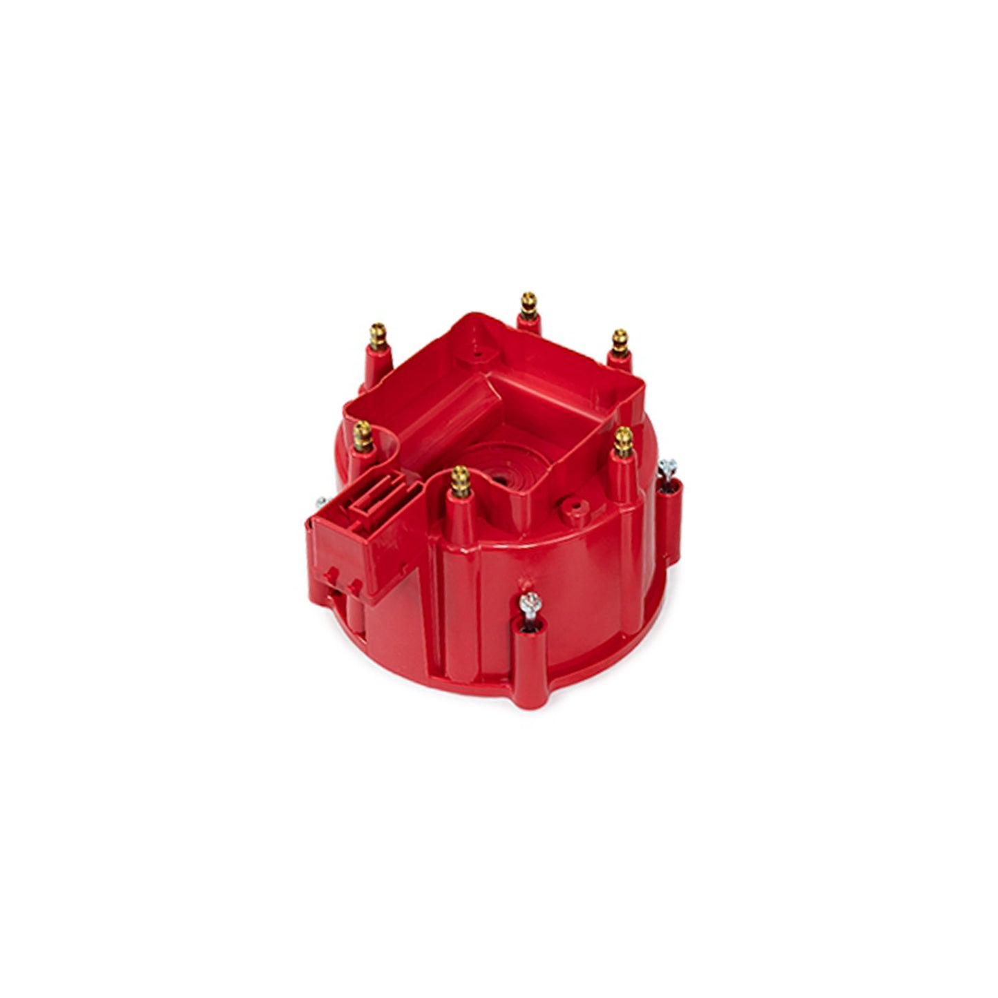 Tapa de distribuidor de repuesto HEI con terminales de latón para 6 cilindros, color rojo