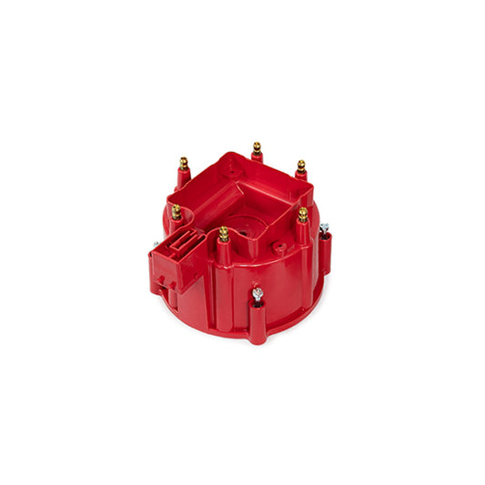 Tapa de distribuidor de repuesto HEI con terminales de latón para 6 cilindros, color rojo