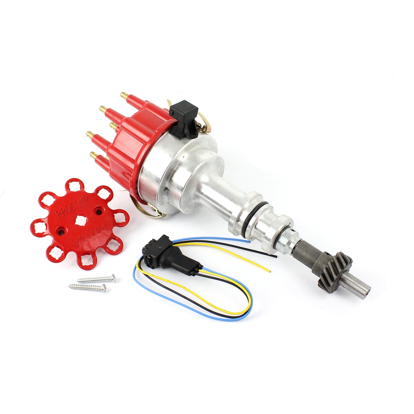 Distribuidor Ford 289 302 Windsor Serie 8000 Pro Billet con efecto Hall bloqueado [Rojo]