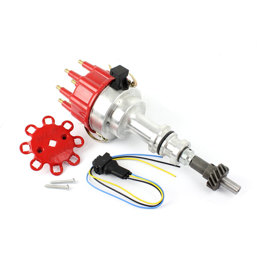 Distribuidor Ford 289 302 Windsor Serie 8000 Pro Billet con efecto Hall bloqueado [Rojo]