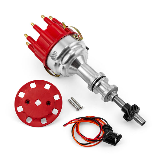 Distribuidor Ford 351c Cleveland 460 Serie 8020 Pro Billet listo para usar [Rojo]