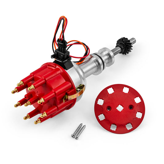 Distribuidor Ford 351c Cleveland 460 Serie 8020 Pro Billet listo para usar [Rojo]
