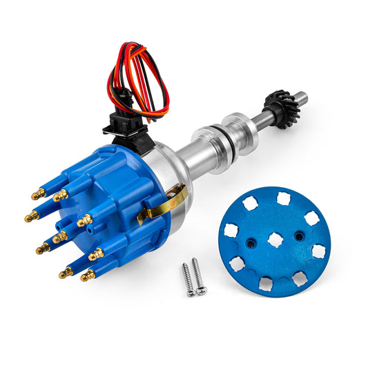 Distribuidor Ford 351c Cleveland 460 Serie 8020 Pro Billet listo para usar [Azul]
