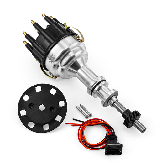 Distribuidor Ford 351c Cleveland 460 Serie 8020 Pro Billet listo para usar [Negro]