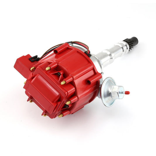 Distribuidor HEI de bobina 65K para Chevy SBC 348 409, bloque alto, serie 6000 [rojo]