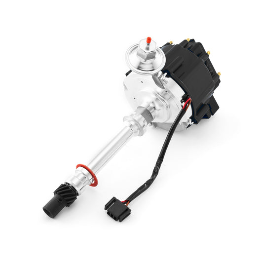 Distribuidor HEI de bobina de 65K para Chevy SBC 350 BBC 454 Serie 6000 [Tapa negra]