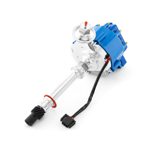 Distribuidor HEI de bobina de 65K para Chevy SBC 350 BBC 454 Serie 6000 [Tapa azul]