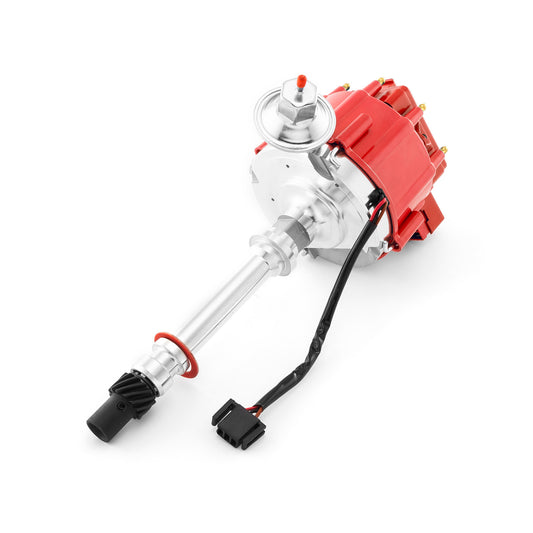 Distribuidor HEI de bobina de 65K para Chevy SBC 350 BBC 454 Serie 6000 [Tapa roja]