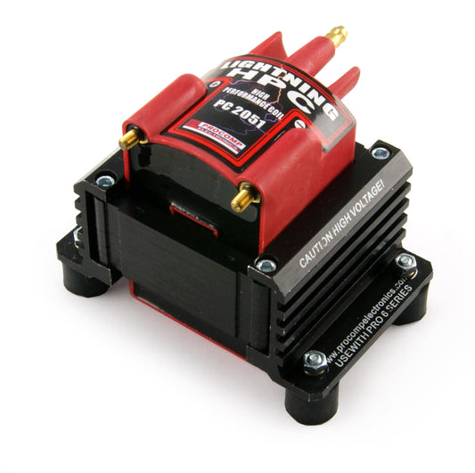 Bobina de encendido universal HPC/HCV Race de 12 V, de alto rendimiento, macho externo, con núcleo E, color rojo